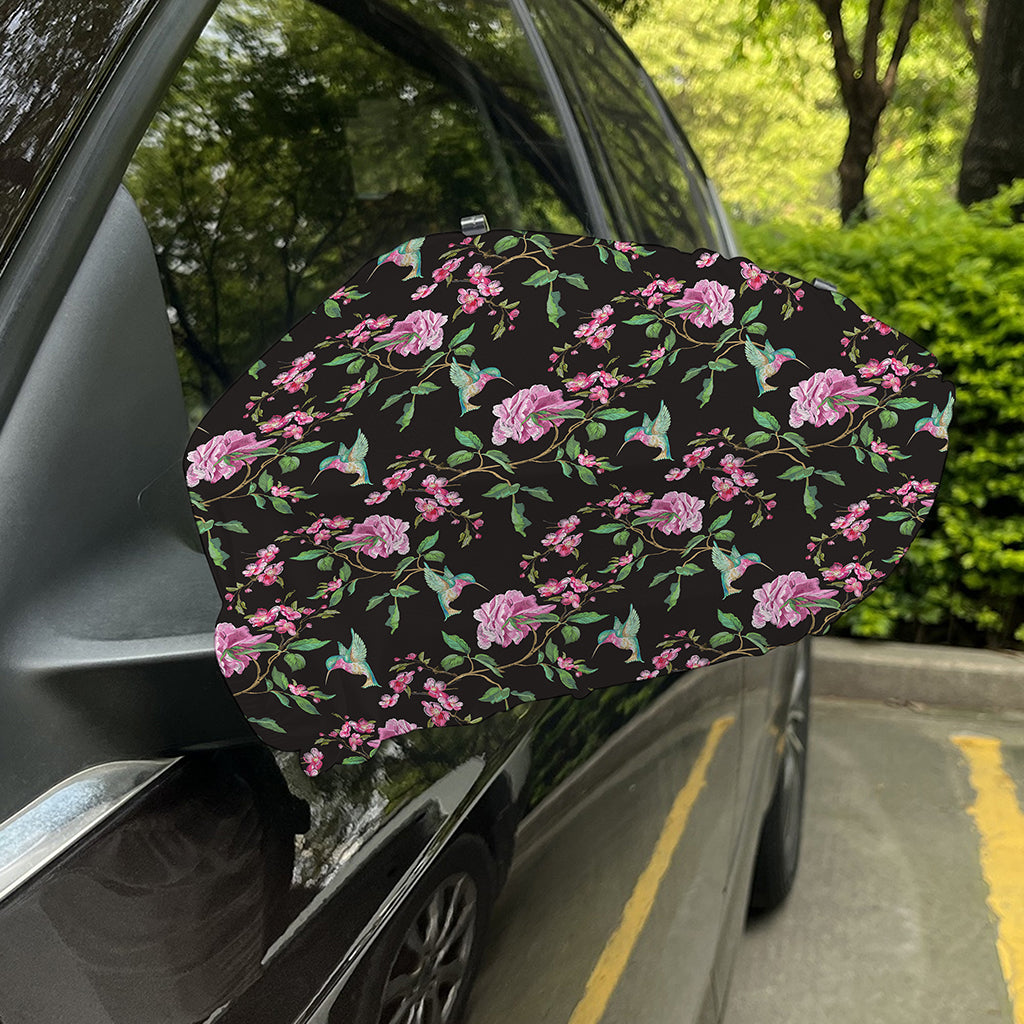 Vintage Floral Hummingbird Print Car Side Mirror Covers