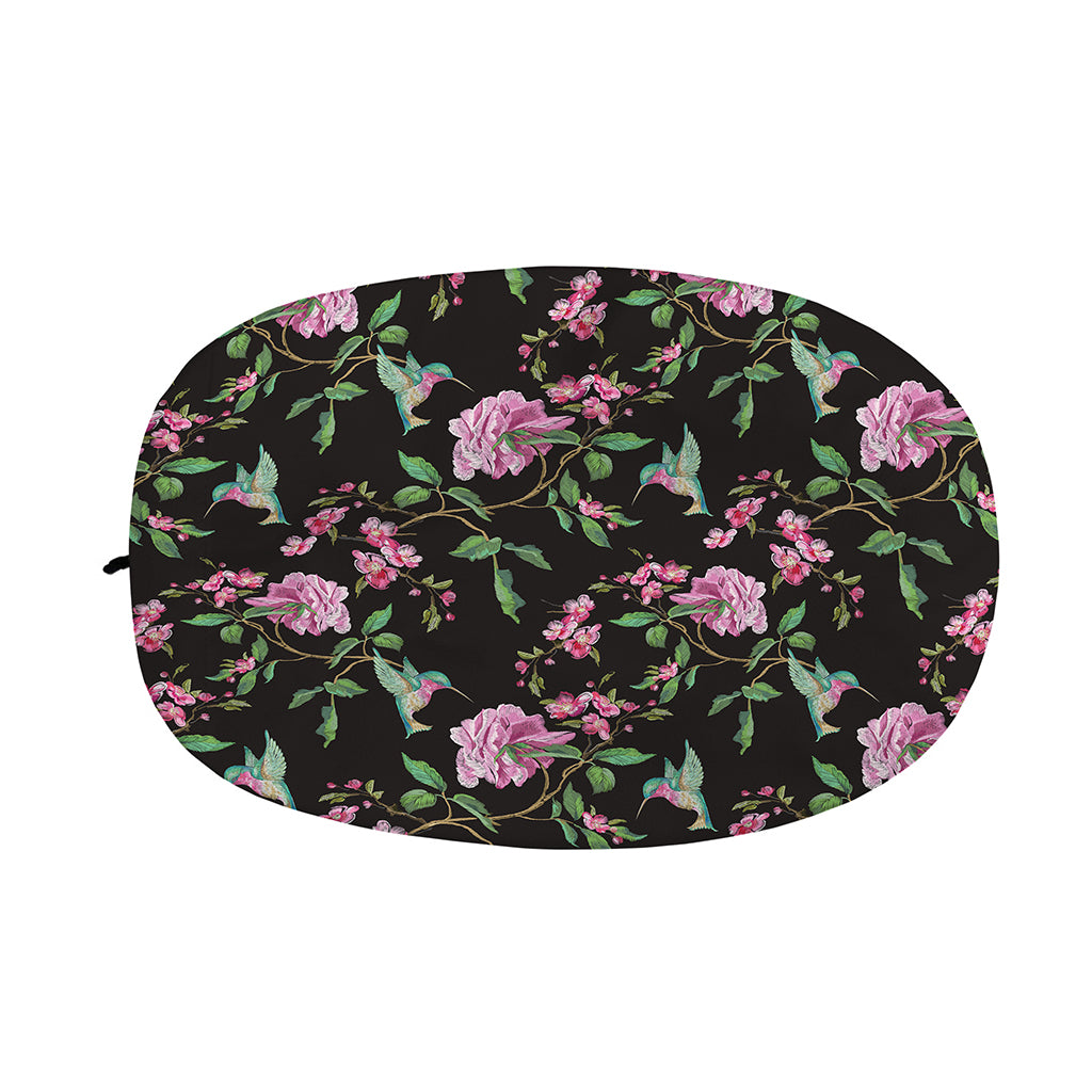 Vintage Floral Hummingbird Print Car Side Mirror Covers