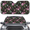 Vintage Floral Hummingbird Print Car Windshield Sun Shade
