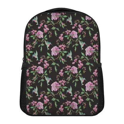 Vintage Floral Hummingbird Print Casual Backpack