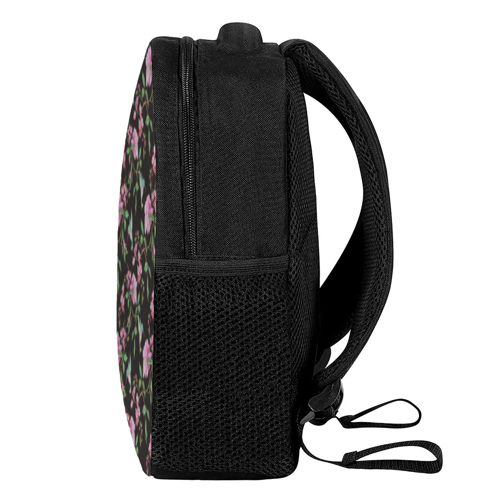 Vintage Floral Hummingbird Print Casual Backpack