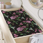Vintage Floral Hummingbird Print Changing Pad Cover