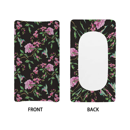 Vintage Floral Hummingbird Print Changing Pad Cover