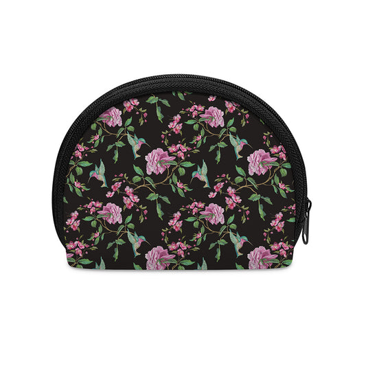 Vintage Floral Hummingbird Print Coin Purse