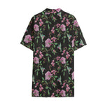 Vintage Floral Hummingbird Print Cotton Hawaiian Shirt