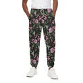 Vintage Floral Hummingbird Print Cotton Sweatpants