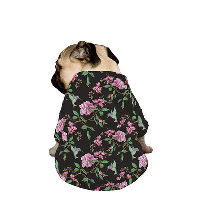 Vintage Floral Hummingbird Print Dog Zip Up Jacket