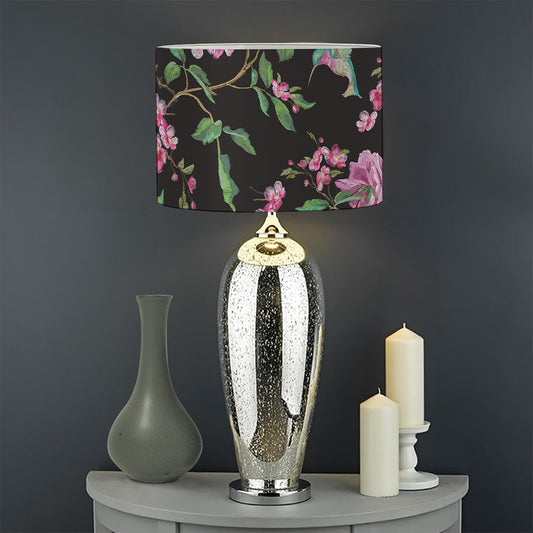 Vintage Floral Hummingbird Print Drum Lamp Shade