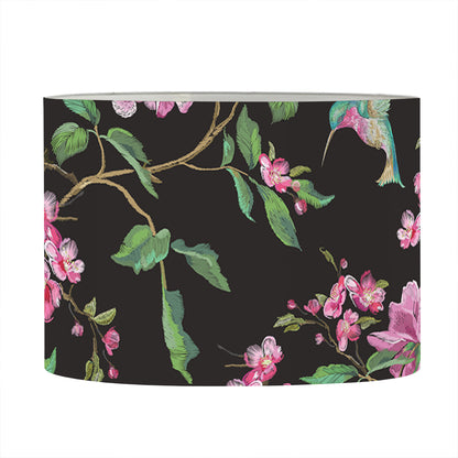 Vintage Floral Hummingbird Print Drum Lamp Shade