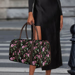 Vintage Floral Hummingbird Print Duffle Bag