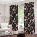 Vintage Floral Hummingbird Print Extra Wide Grommet Curtains