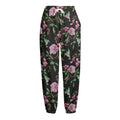 Vintage Floral Hummingbird Print Fleece Lined Knit Pants