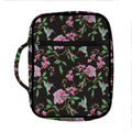 Vintage Floral Hummingbird Print Front Pocket Bible Bag