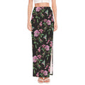 Vintage Floral Hummingbird Print High Slit Maxi Skirt