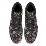 Vintage Floral Hummingbird Print High Top Leather Sneakers