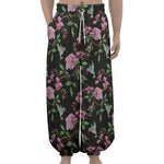 Vintage Floral Hummingbird Print Lantern Pants