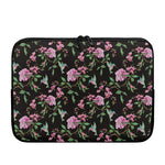 Vintage Floral Hummingbird Print Laptop Sleeve