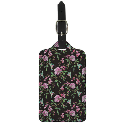 Vintage Floral Hummingbird Print Luggage Tag