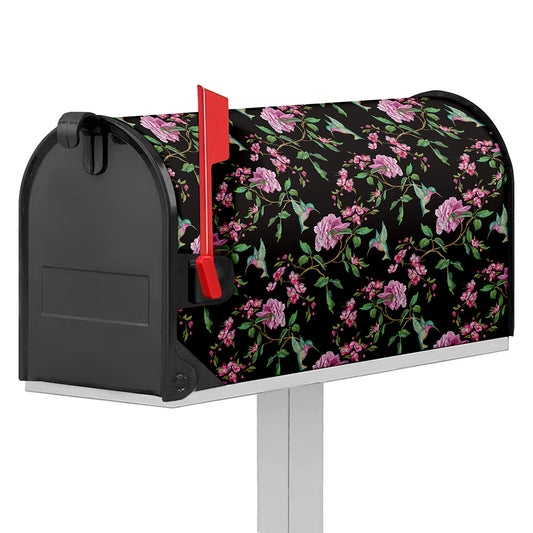 Vintage Floral Hummingbird Print Mailbox Cover