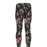Vintage Floral Hummingbird Print Men's leggings