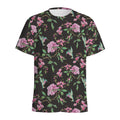 Vintage Floral Hummingbird Print Men's Athletic T-Shirt