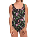 Vintage Floral Hummingbird Print One Piece Swimsuit