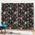 Vintage Floral Hummingbird Print Pencil Pleat Curtains