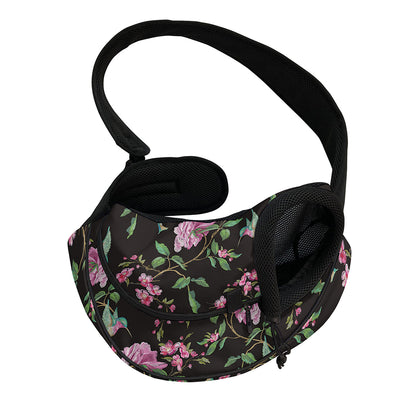 Vintage Floral Hummingbird Print Pet Sling Carrier