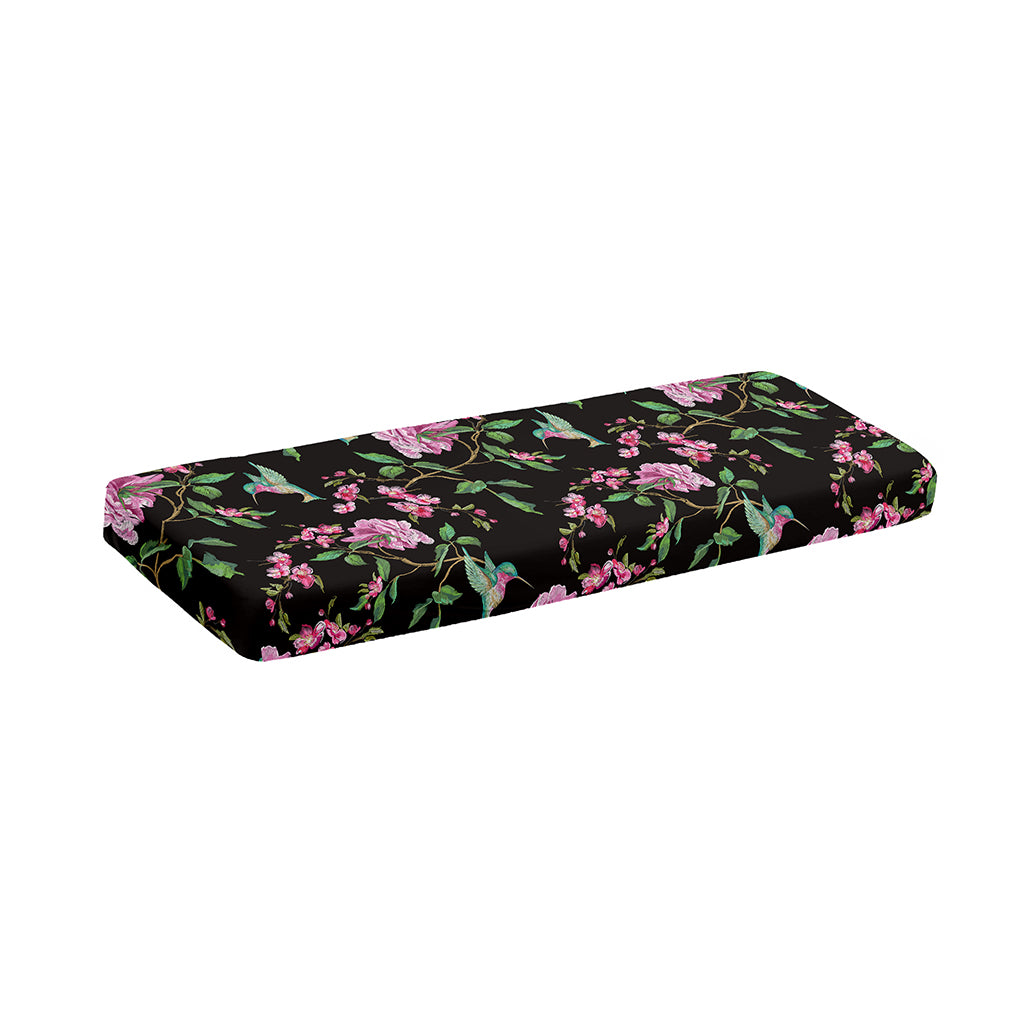Vintage Floral Hummingbird Print Piano Keyboard Cover