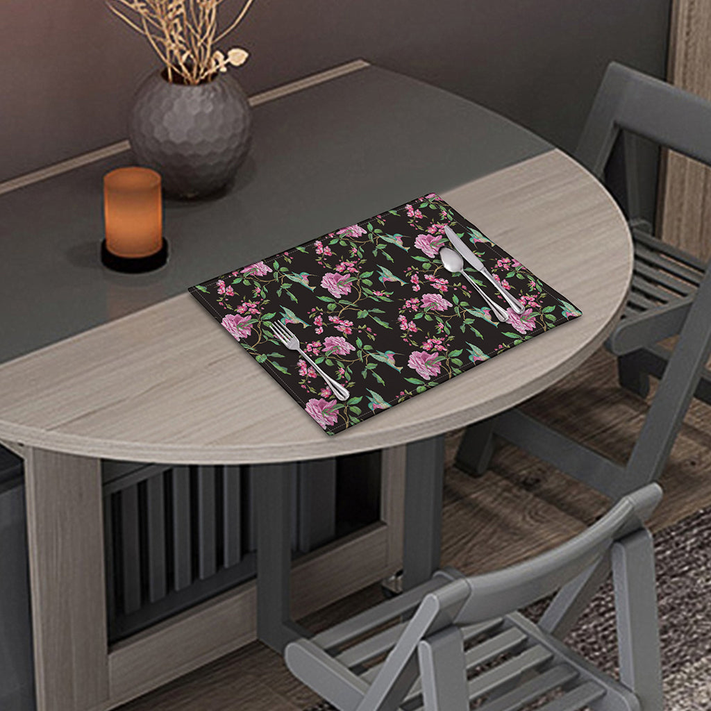 Vintage Floral Hummingbird Print Placemat
