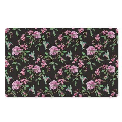 Vintage Floral Hummingbird Print Polyester Doormat