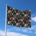 Vintage Floral Hummingbird Print Polyester Flag