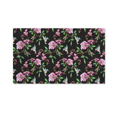 Vintage Floral Hummingbird Print Polyester Flag