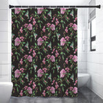 Vintage Floral Hummingbird Print Premium Shower Curtain