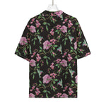 Vintage Floral Hummingbird Print Rayon Hawaiian Shirt