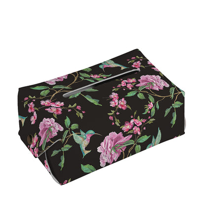 Vintage Floral Hummingbird Print Rectangle Tissue Box Cover