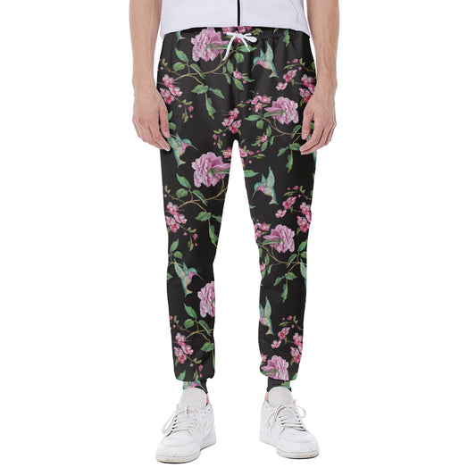Vintage Floral Hummingbird Print Scuba Joggers