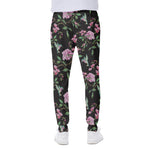 Vintage Floral Hummingbird Print Scuba Joggers