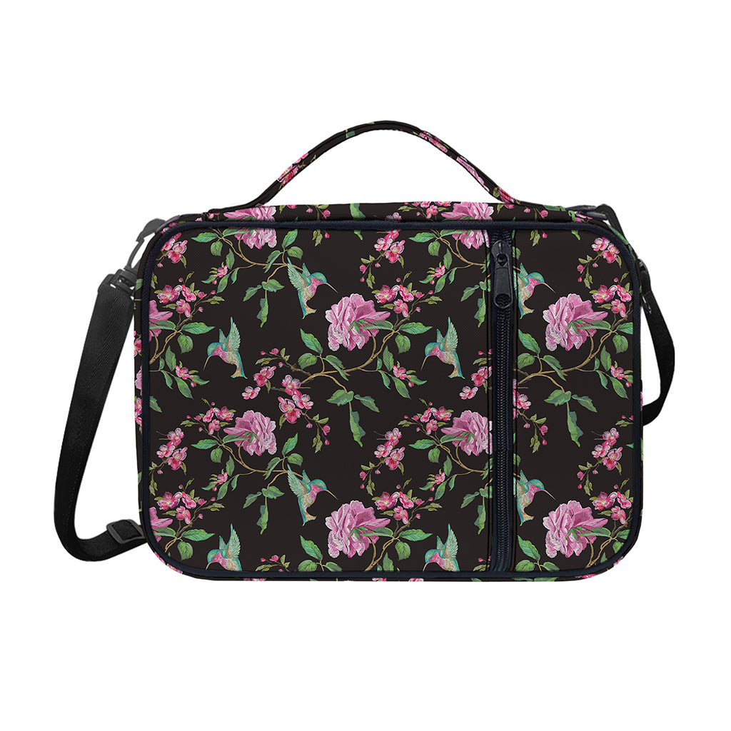 Vintage Floral Hummingbird Print Shoulder Strap Bible Bag