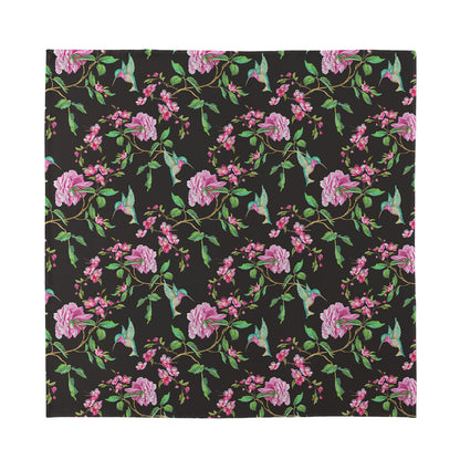 Vintage Floral Hummingbird Print Silk Bandana