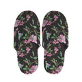 Vintage Floral Hummingbird Print Slippers