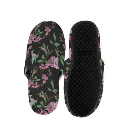 Vintage Floral Hummingbird Print Slippers