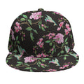 Vintage Floral Hummingbird Print Snapback Cap