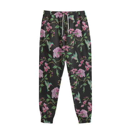 Vintage Floral Hummingbird Print Sweatpants