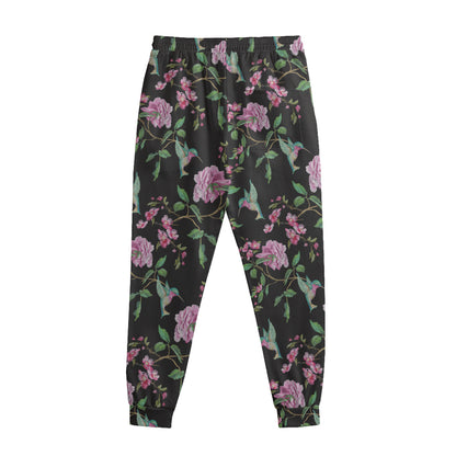 Vintage Floral Hummingbird Print Sweatpants