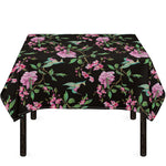 Vintage Floral Hummingbird Print Tablecloth