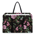 Vintage Floral Hummingbird Print Utility Tote Bag