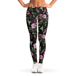 Vintage Floral Hummingbird Print Women's Leggings