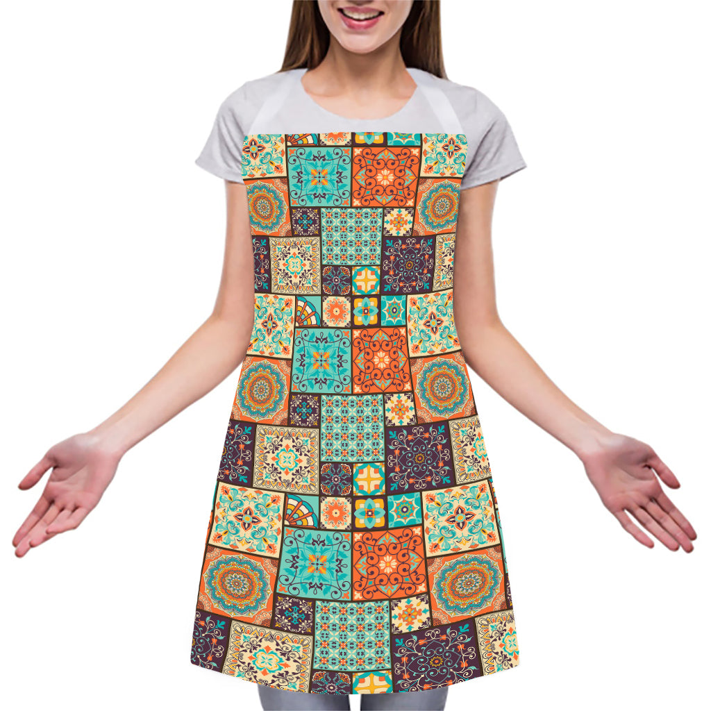 Vintage Floral Patchwork Pattern Print Adjustable Apron