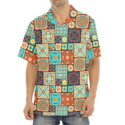 Vintage Floral Patchwork Pattern Print Aloha Shirt